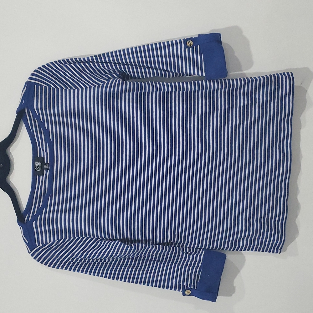 Jones New York Women's 3/4 Sleeve Striped Top